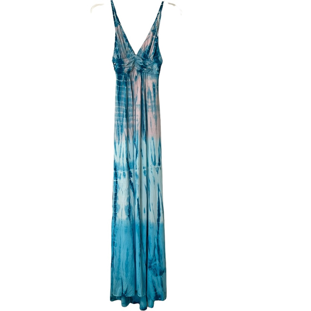 NEW Sky Sleeveless Tie Dye Ruched Maxi Dress S NWT
